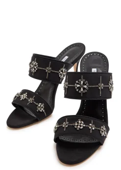 Ralota 90 crystal-embellished crepe de chine mules