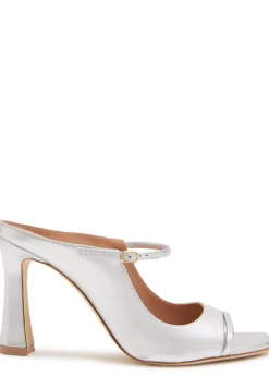Rania 90 metallic leather mules