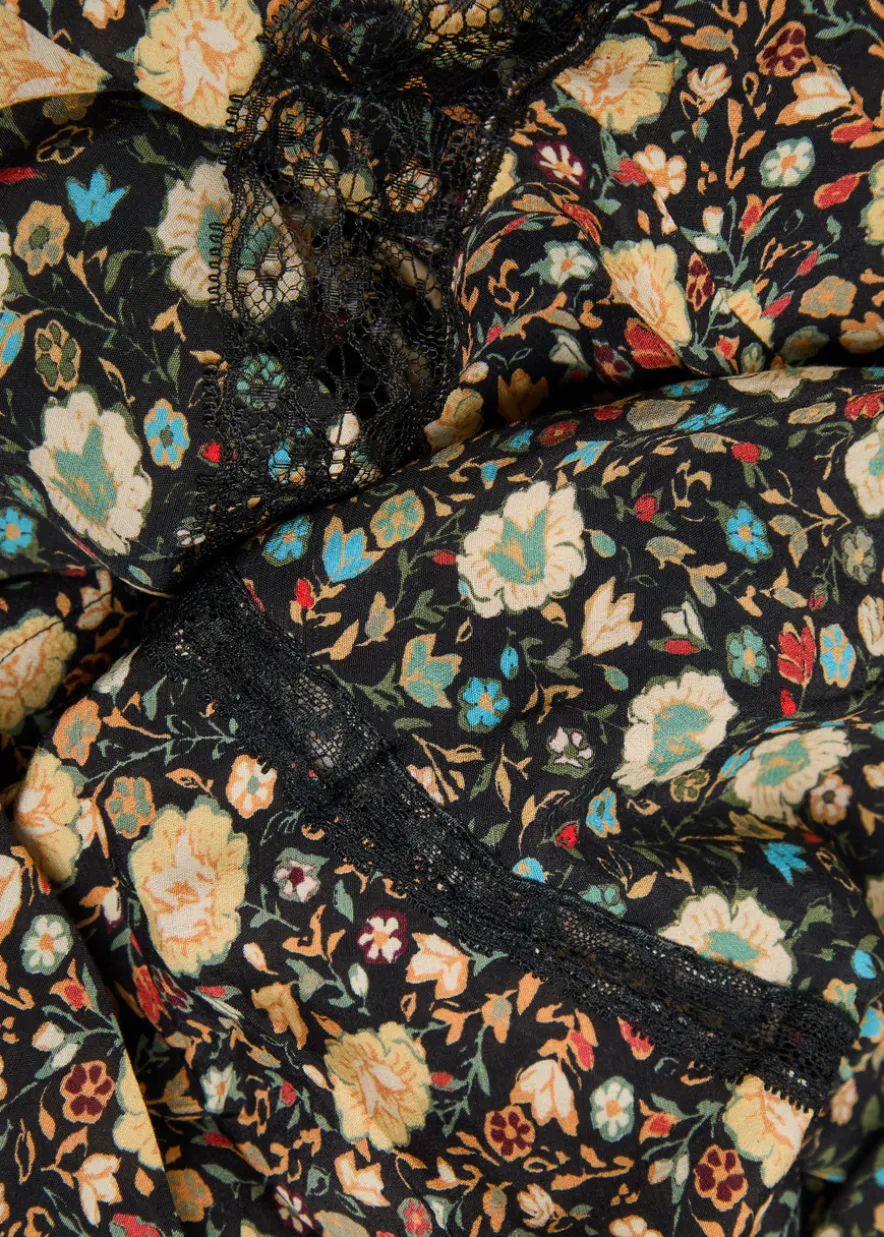 Raven floral-print crepe de chine maxi dress