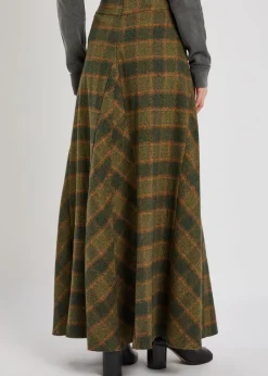 Rebel checked cotton maxi skirt