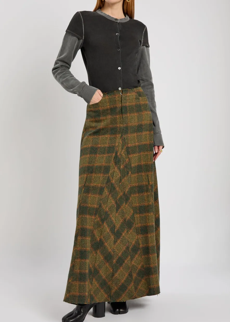 Rebel checked cotton maxi skirt