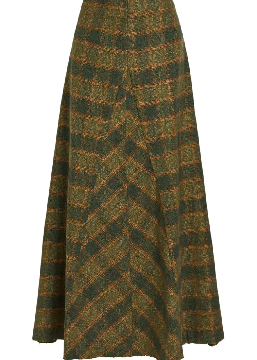 Rebel checked cotton maxi skirt