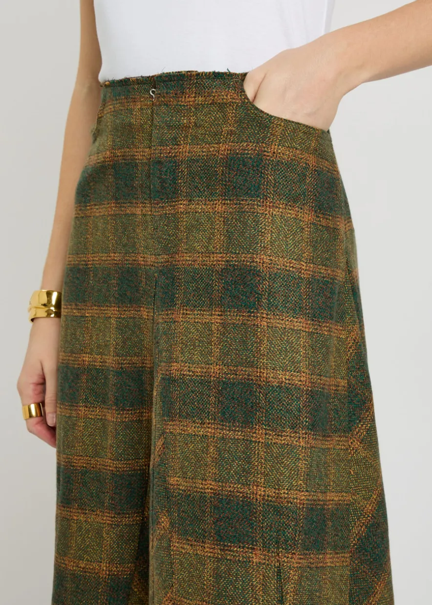 Rebel checked cotton maxi skirt