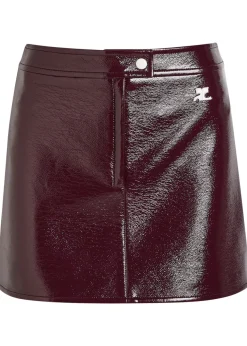 Reedition crinkled vinyl mini skirt