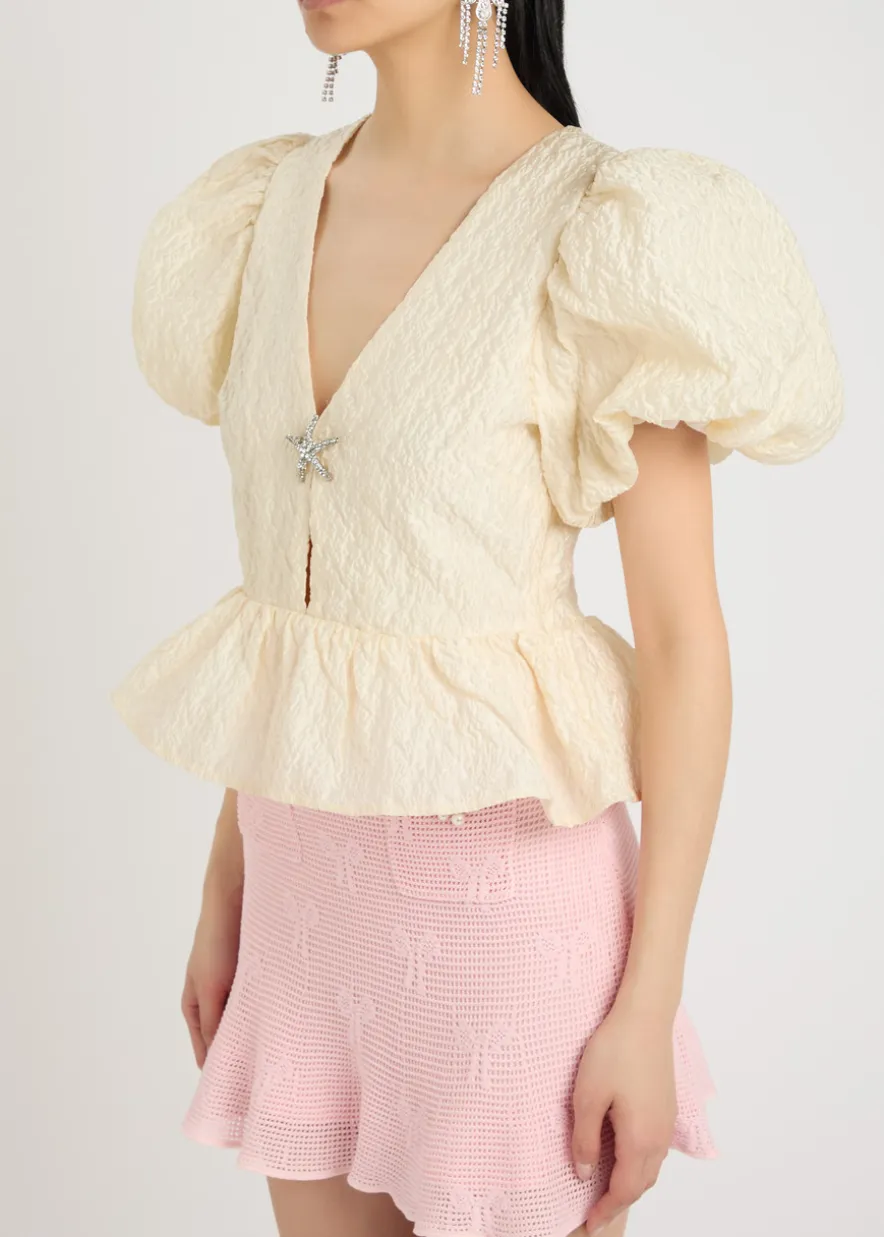 Reef jacquard cloqué blouse