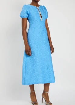 Reef jacquard cloqué midi dress