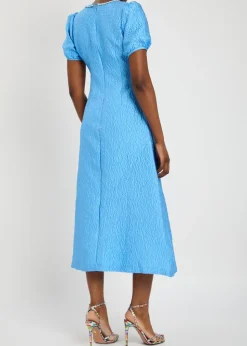 Reef jacquard cloqué midi dress