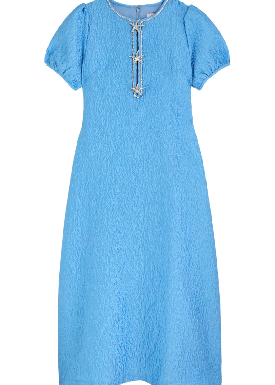 Reef jacquard cloqué midi dress