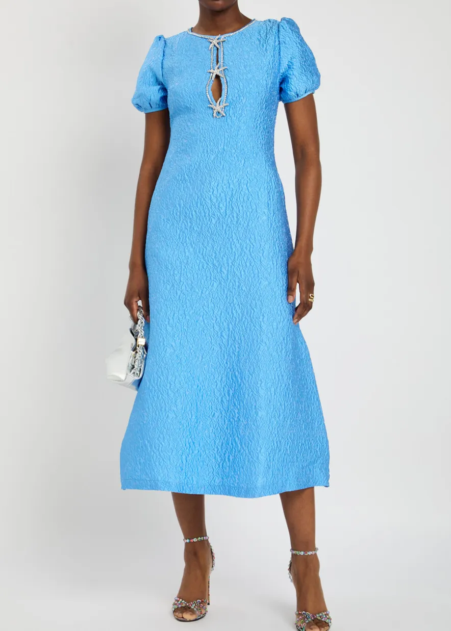 Reef jacquard cloqué midi dress