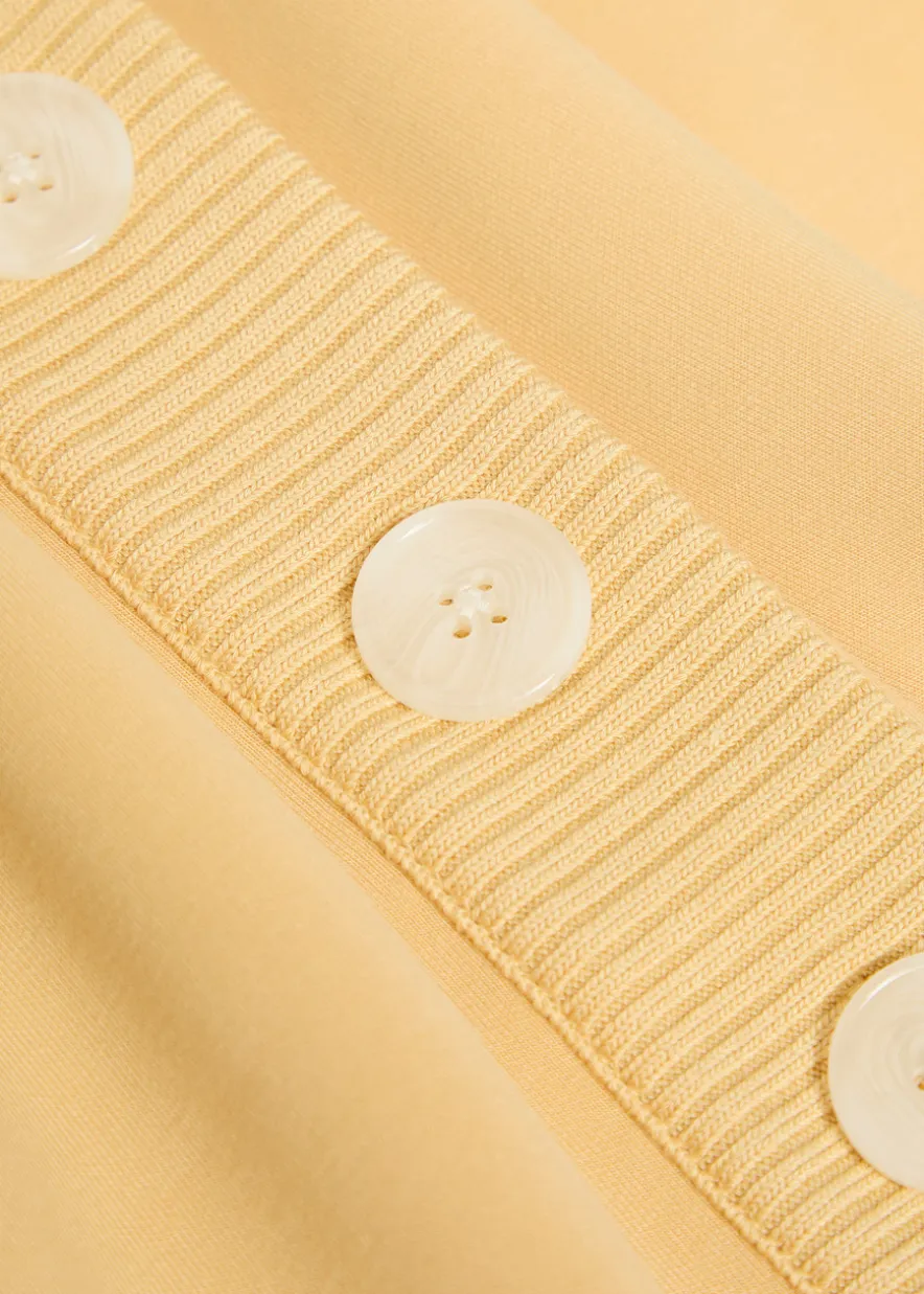 Reena button-down stretch-jersey sweatshirt