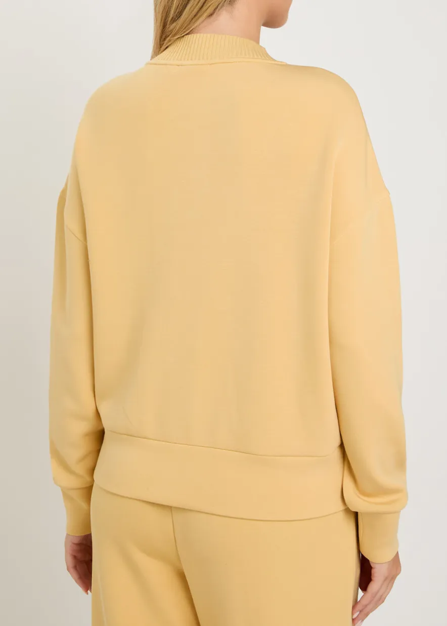Reena button-down stretch-jersey sweatshirt