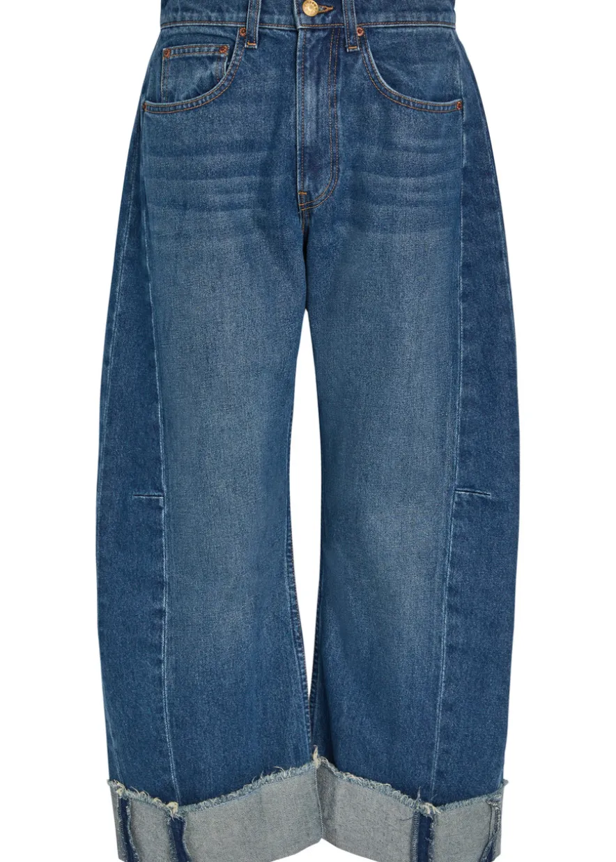 Relaxed Cuffed Lasso barrel-leg jeans