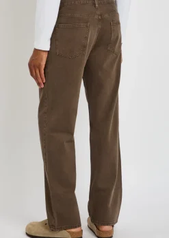 Relaxed straight-leg denim jeans
