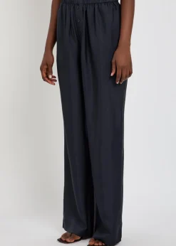 Relaxed straight-leg silk trousers
