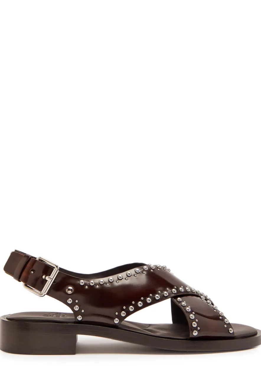 Remi stud-embellished patent leather sandals