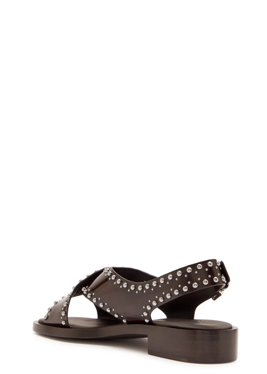 Remi stud-embellished patent leather sandals