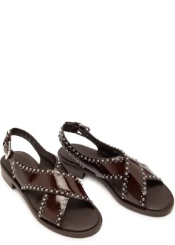 Remi stud-embellished patent leather sandals
