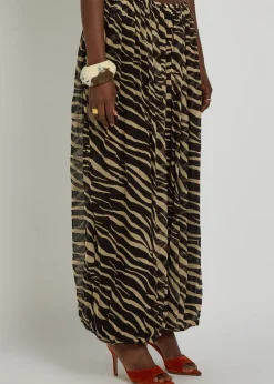 Renier zebra-print georgette balloon trousers