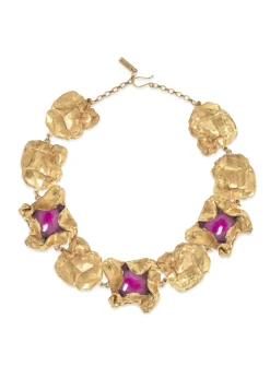 Resin and 18kt gold-plated necklace