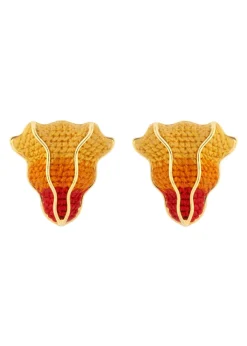 Resolução embroidered gold-plated earrings