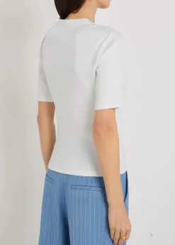 Reubian ribbed stretch-cotton top