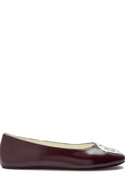 Reva glossed leather ballet flats