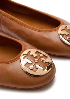 Reva Travel logo leather ballet flats