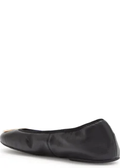 Reva Travel logo leather ballet flats