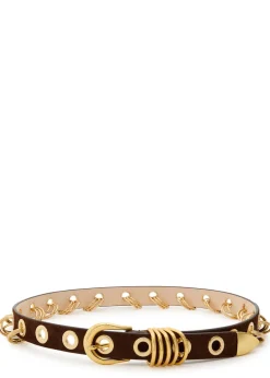 Revenge ring-embellished suede belt