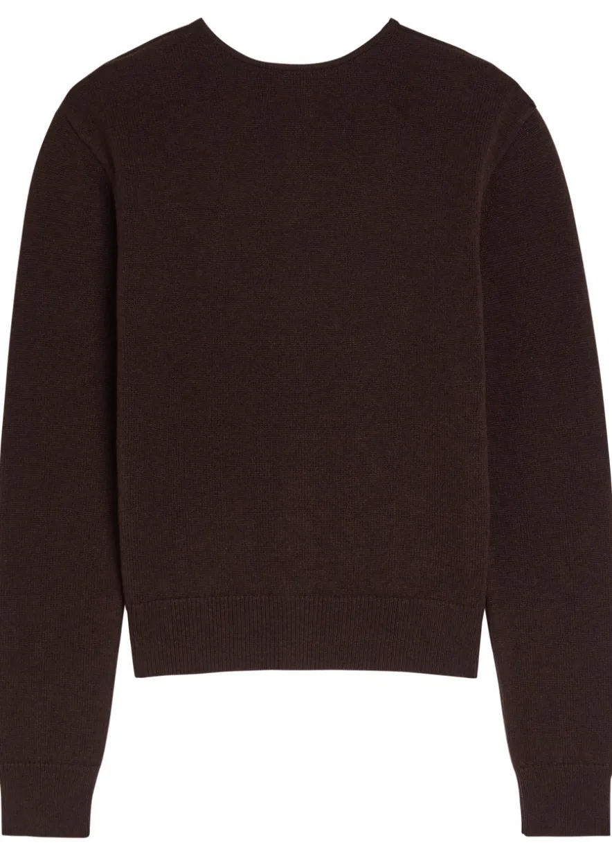 Reversible buttoned wool and cashmere-blend jumper
