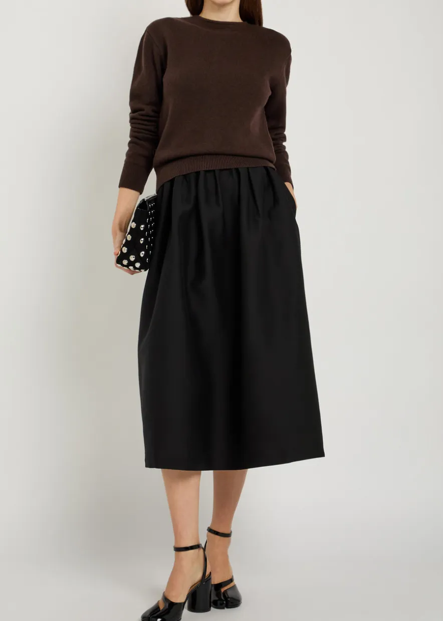 Reversible buttoned wool and cashmere-blend jumper