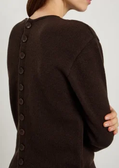 Reversible buttoned wool and cashmere-blend jumper