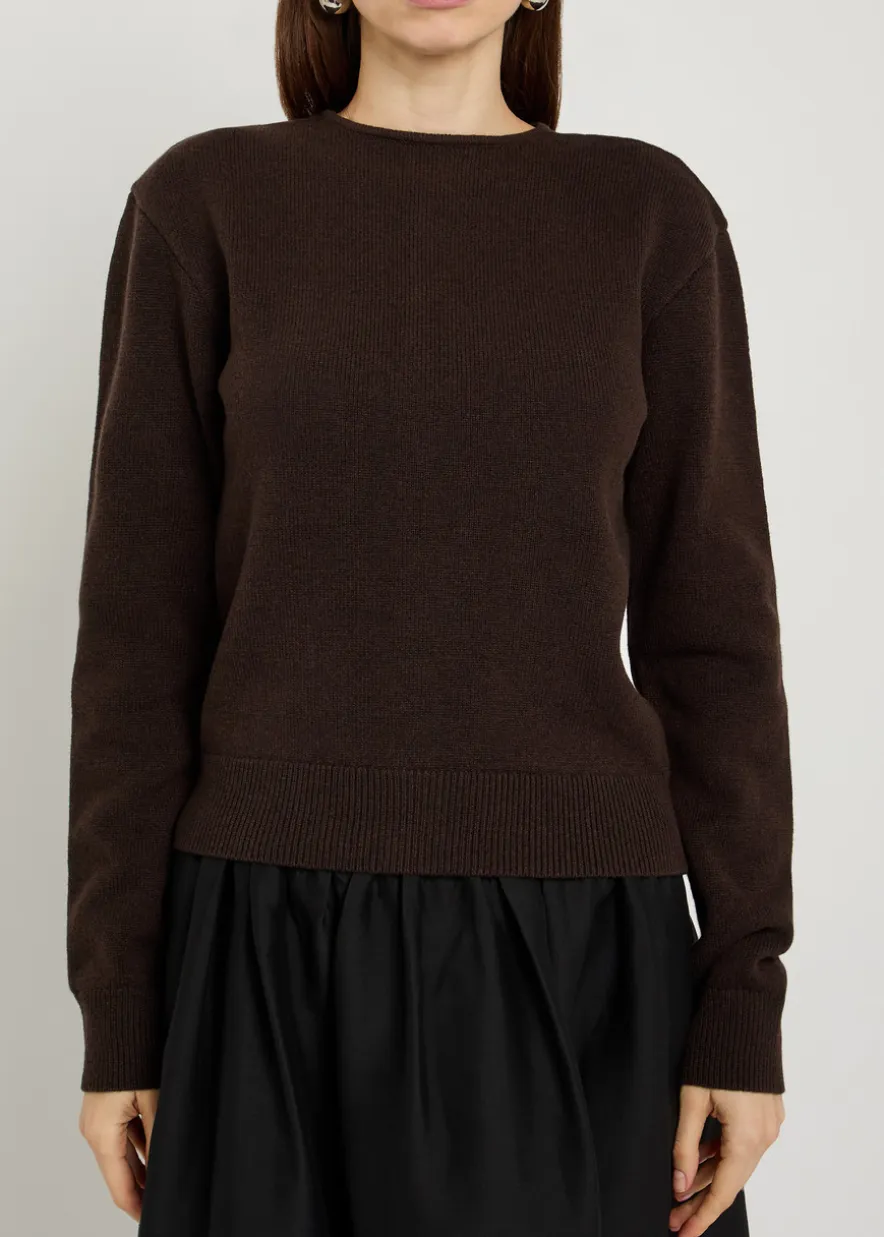 Reversible buttoned wool and cashmere-blend jumper