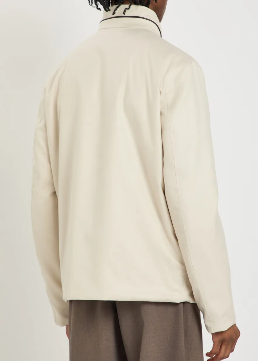 Reversible cashmere and silk-blend jacket