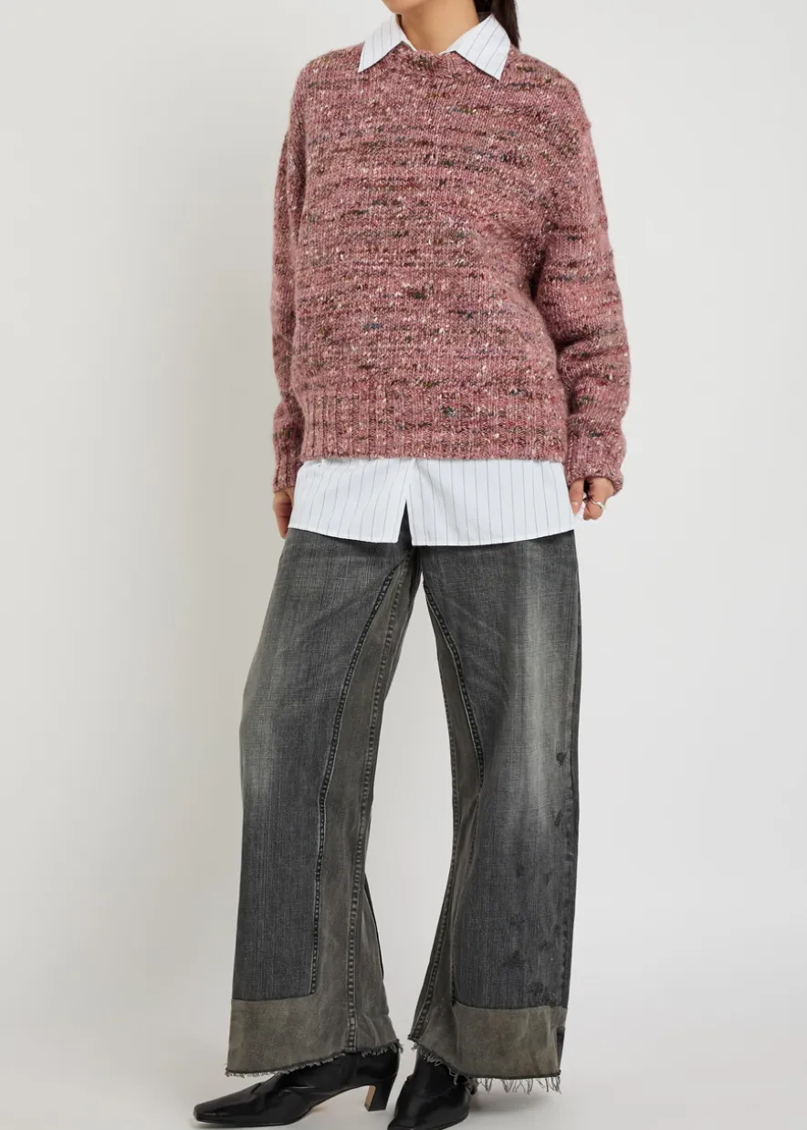 Reworked Vintage Culotte panelled wide-leg jeans