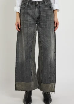 Reworked Vintage Culotte panelled wide-leg jeans
