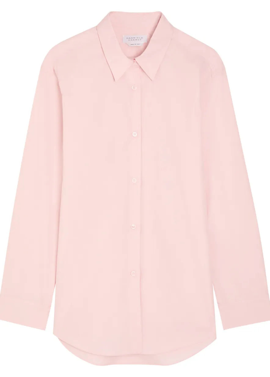 Reyes logo-embroidered cotton-poplin shirt