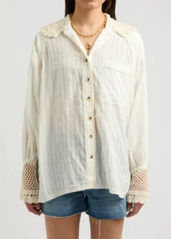 Rhiannon crochet-trimmed shirt