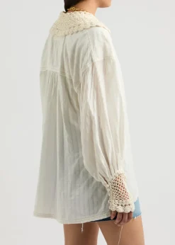 Rhiannon crochet-trimmed shirt