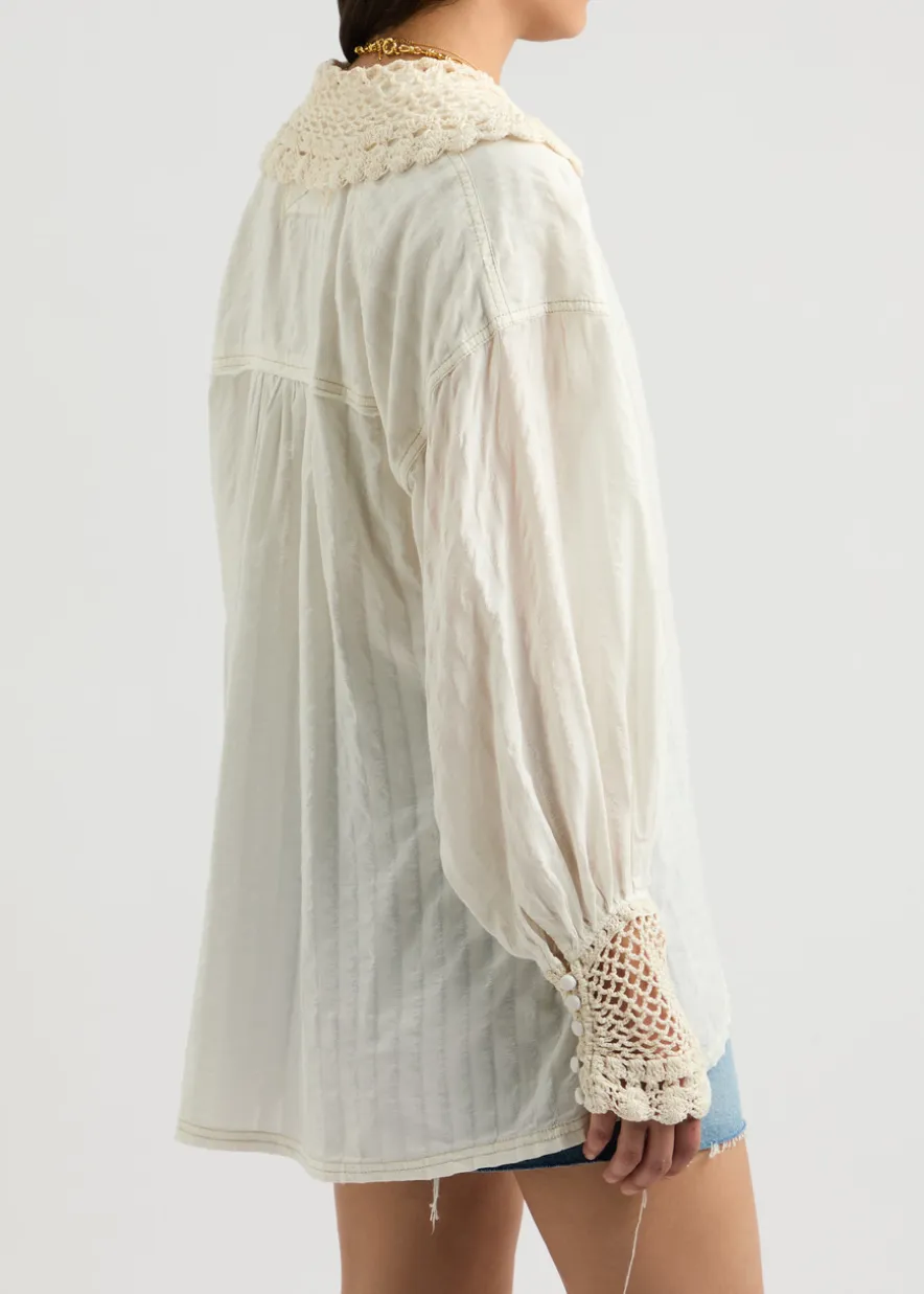 Rhiannon crochet-trimmed shirt