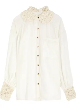 Rhiannon crochet-trimmed shirt