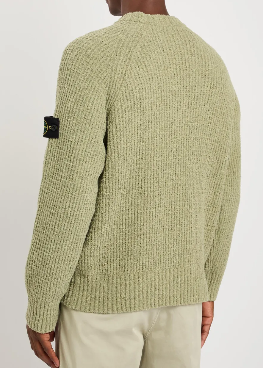 Ribbed bouclé cotton-blend jumper