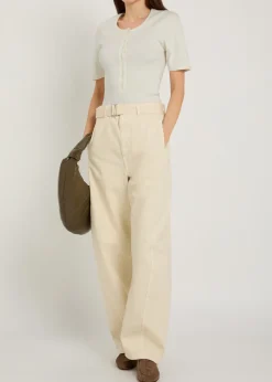Ribbed cotton-blend top