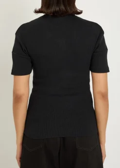 Ribbed cotton-blend top