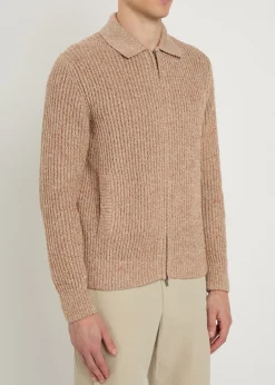 Ribbed cotton-knit cardigan