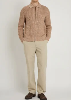 Ribbed cotton-knit cardigan