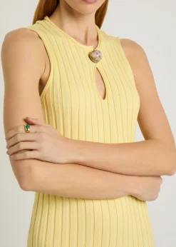 Ribbed cotton midi dress