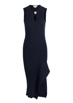 Ribbed cotton midi dress