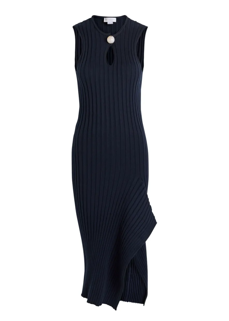 Ribbed cotton midi dress