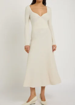 Ribbed-knit midi dress
